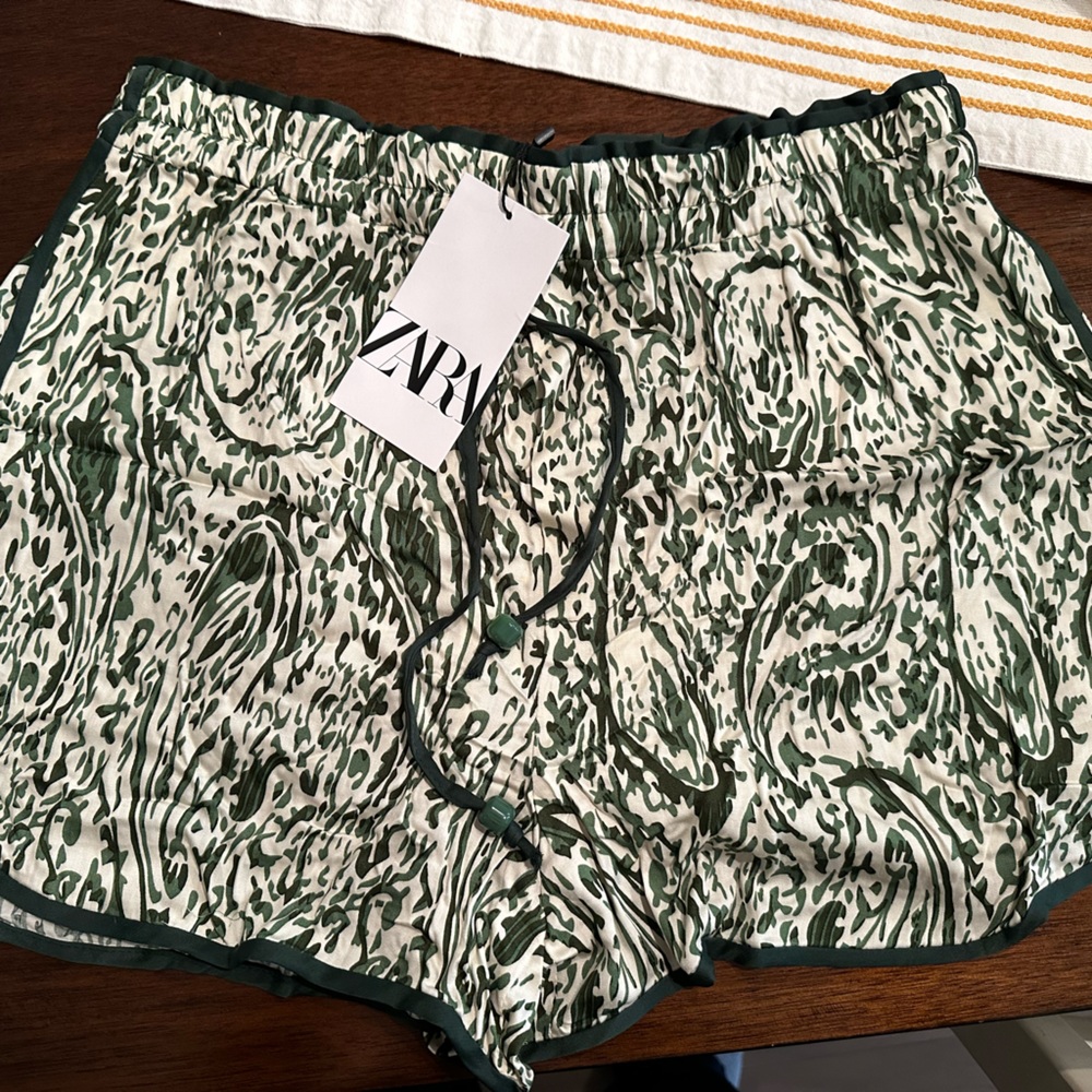 Zara shirts, multi print green and black. Size M